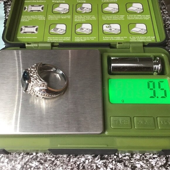 London Blue Topaz Sterling Silver Ring Size 8.75 - Picture 8 of 9